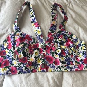Emporio Gitano floral crop top large stretchy EUC